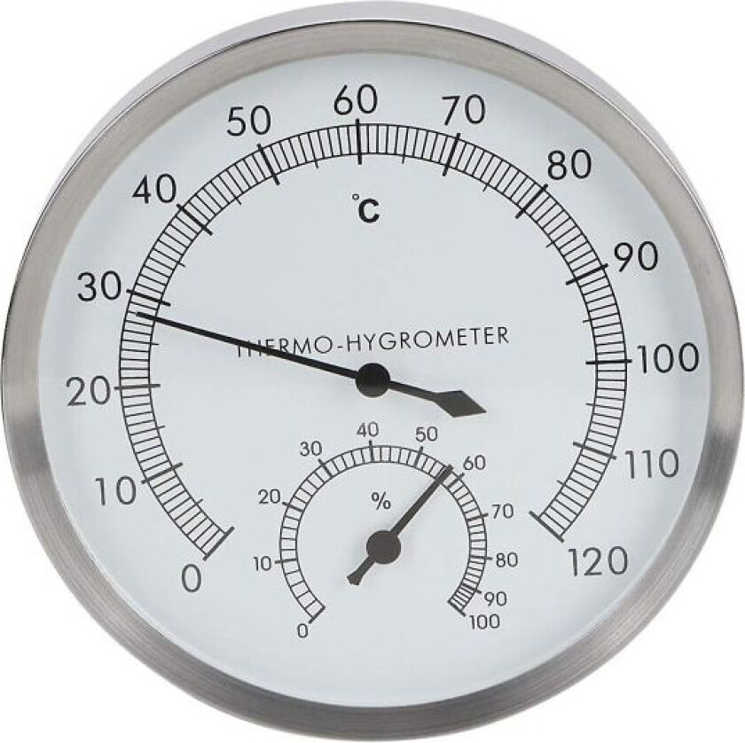 hygrometer 2-i-1 Rustfritt Stål Sauna Rom Termometer Hygrometer -hygrometer Sauna Rom Tilbehør