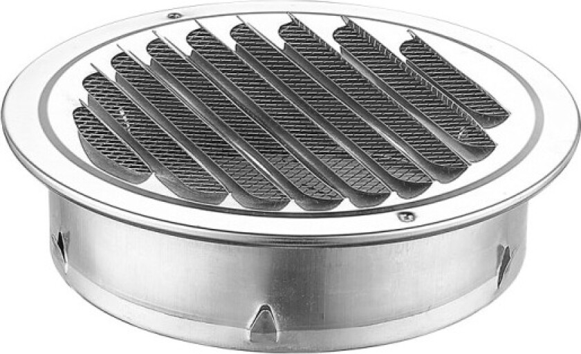 Runde ventilasjonsåpning i rustfritt stål, ventilasjonsgitter rundt avtrekksgitter, 80 mm