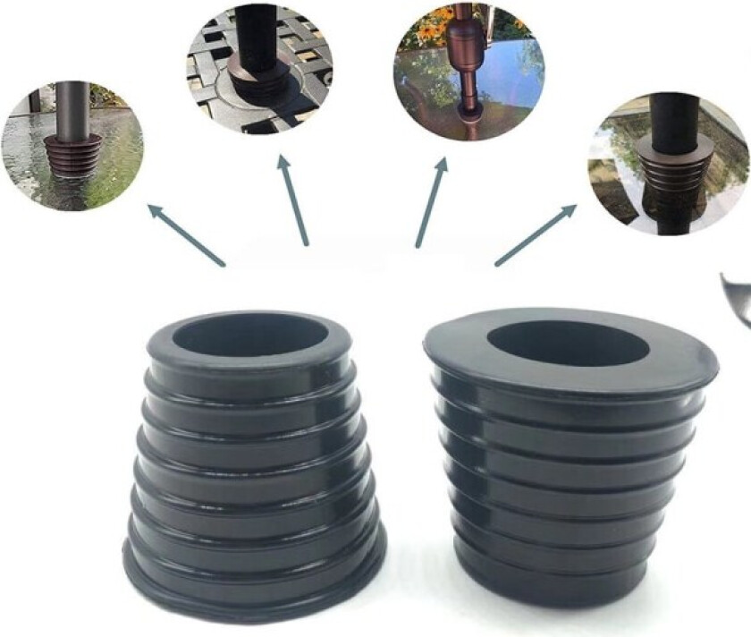 Parasollfot i gummi (svart, 2 stk.) for hullåpning på uteplassbord