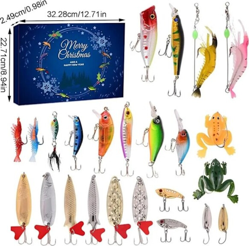 Jul Adventskalender 2023 Fiske Julkalender Fiskebete 24 Dagars Julkalender Överraskning Nedräkning