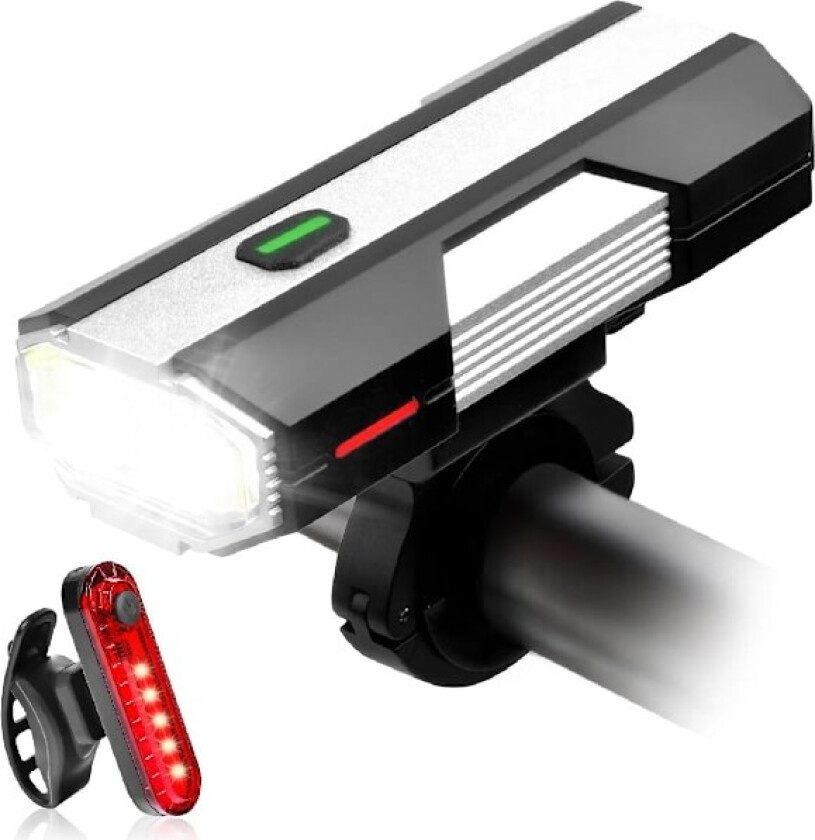 Sykkellykter, 6+4 Moduser Oppladbare Type-C Sykkellykt for Nattsykling, Anti-Blending Høy Lumen LED Sykkellykter Foran og