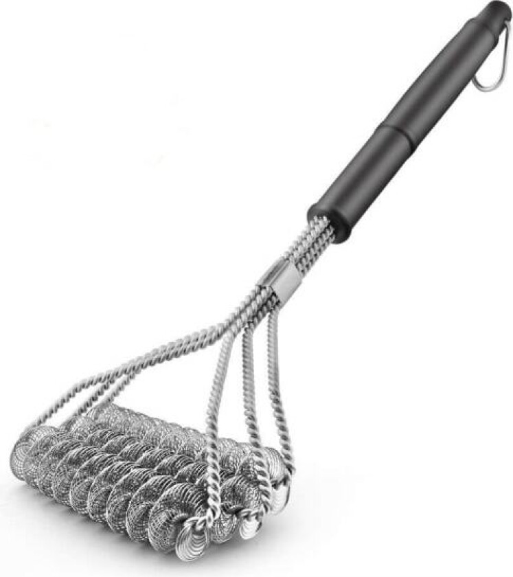 1 stk. Metall og PP grillbørste, fjærbørste rengjøringstilbehør for gass, trekull