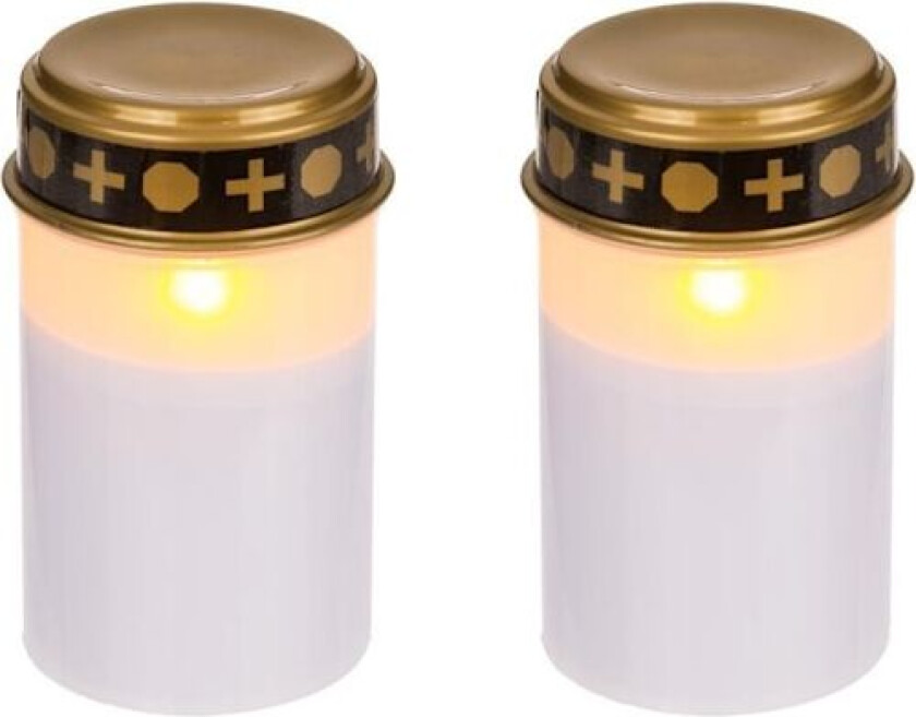 2-pakning - Gravlys LED / Lys - Gravlys 1200 timer Hvit White 2-Pack