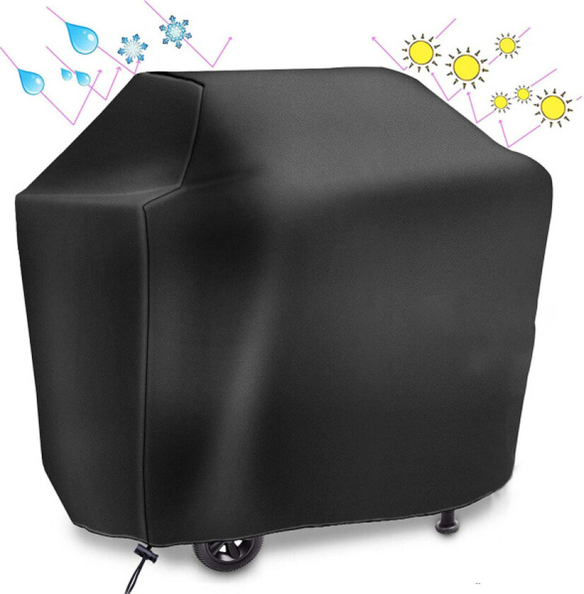 Grilltrekk 145 x 61 x 117 cm, Gassgrilltrekk Grilltrekk BBQ Beskyttelsestrekk Anti-UV Vanntett for Weber, Holland, Jennair etc