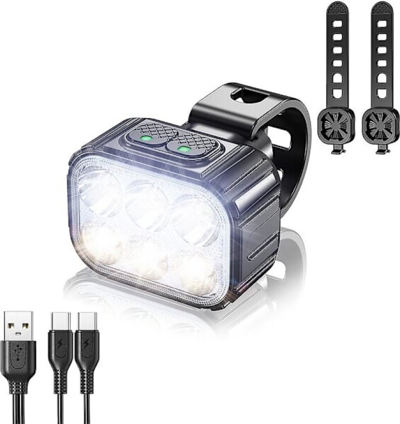 Sykkellykt Foran og Bak LED Oppladbar Lampe Mtb Sykkellys Baklykt
