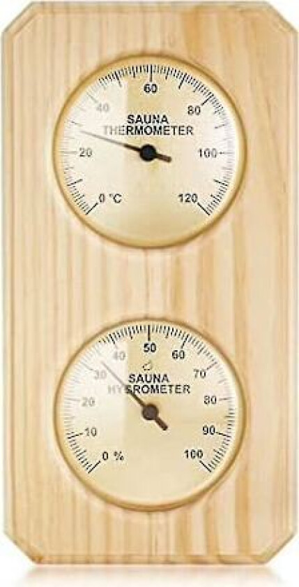 Tre Sauna Termometer Og Hygrometer 2 I 1 Fuktighet Temperaturmåling Familie Hotell Saunadb Wood Color