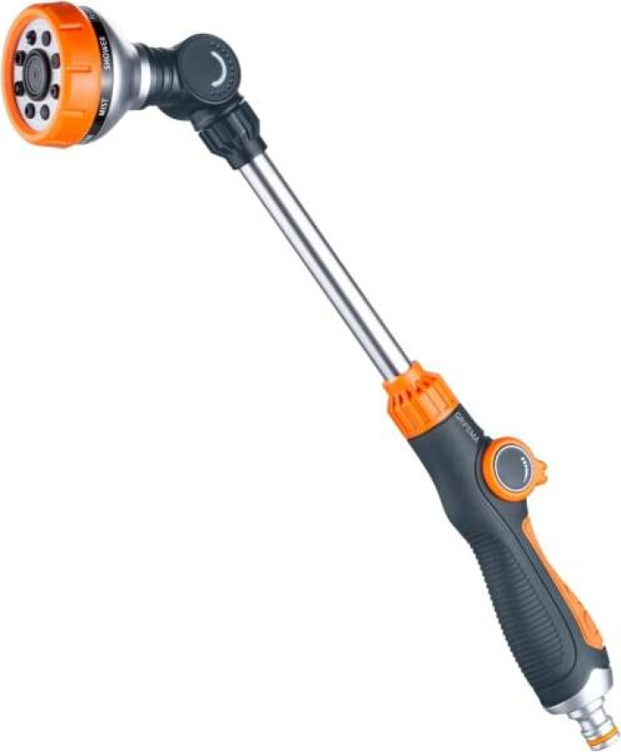 Vanningspistol 8 justerbare mønstre(47*6.5*6.5cm), Forlenget sprøytepistol med kontrollerbar vannstrøm, bilvask, hagerengjøring, hagevanning