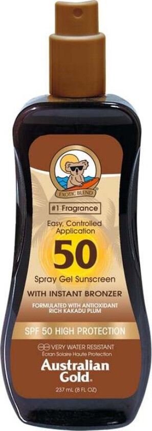 - Sunscreen SPF50 Spray Gel w. Instant Bronzer 237 ml
