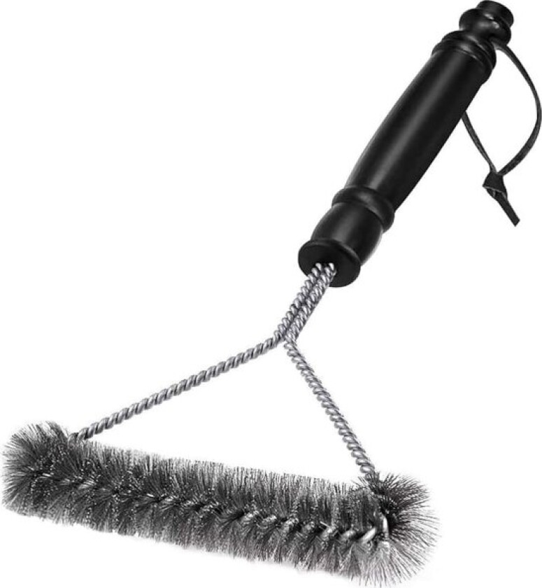 Grillbørste for rengjøring av grill, kraftig gren i rustfritt stål, grillbørste med bust for enklere og effektiv rengjøring