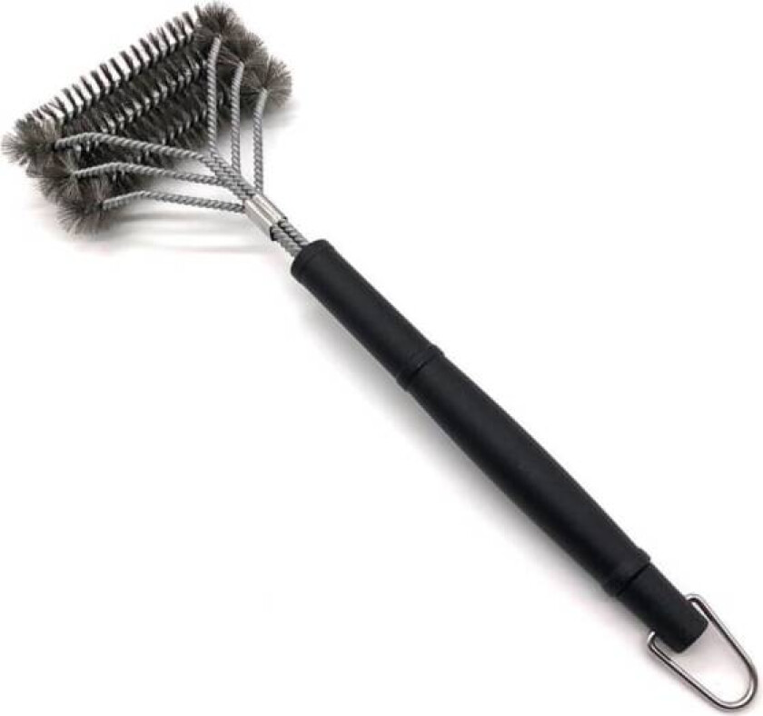 1 stk. grillbørste i metall og PP, rengjøringstilbehør for gass, kull, griller (16,5*45 cm)