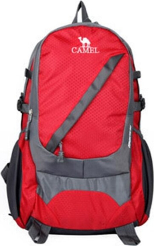 2024 Klatresekken Stor Kapasitet Vanntett Nylon Ryggsekk for Fotturer Camping Sykling Rød