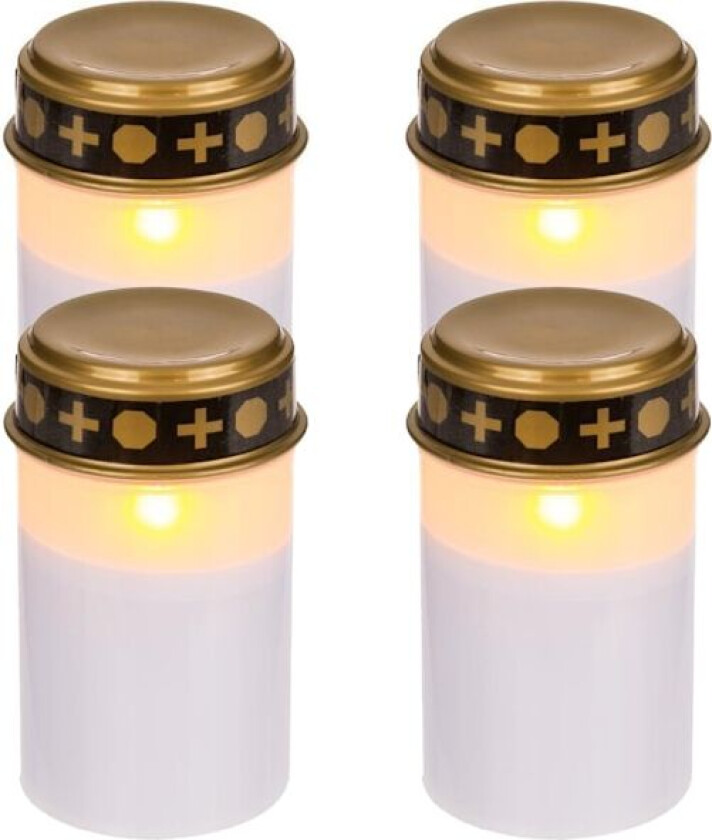 4-pakning - Gravlys LED / Lys - Gravlys 1200 timer Hvit White 4-Pack
