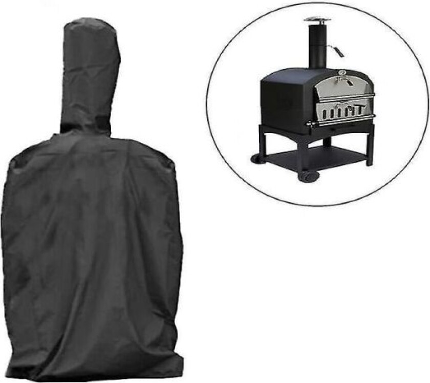 Rippesikker værbestandig, kraftig BBQ-grilltrekk for kullkoker - Premium vanntett grilldeksel i svart