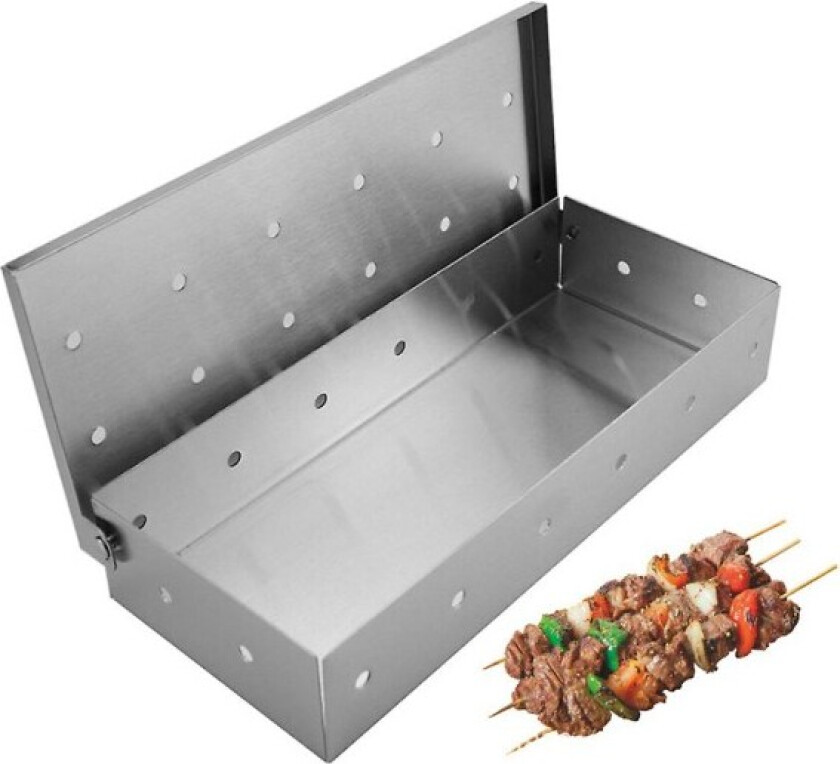 Utendørs Grillprodukter BBQ Røykeboks i Rustfritt Stål Rustfri Røykeboks i Rustfritt Stål