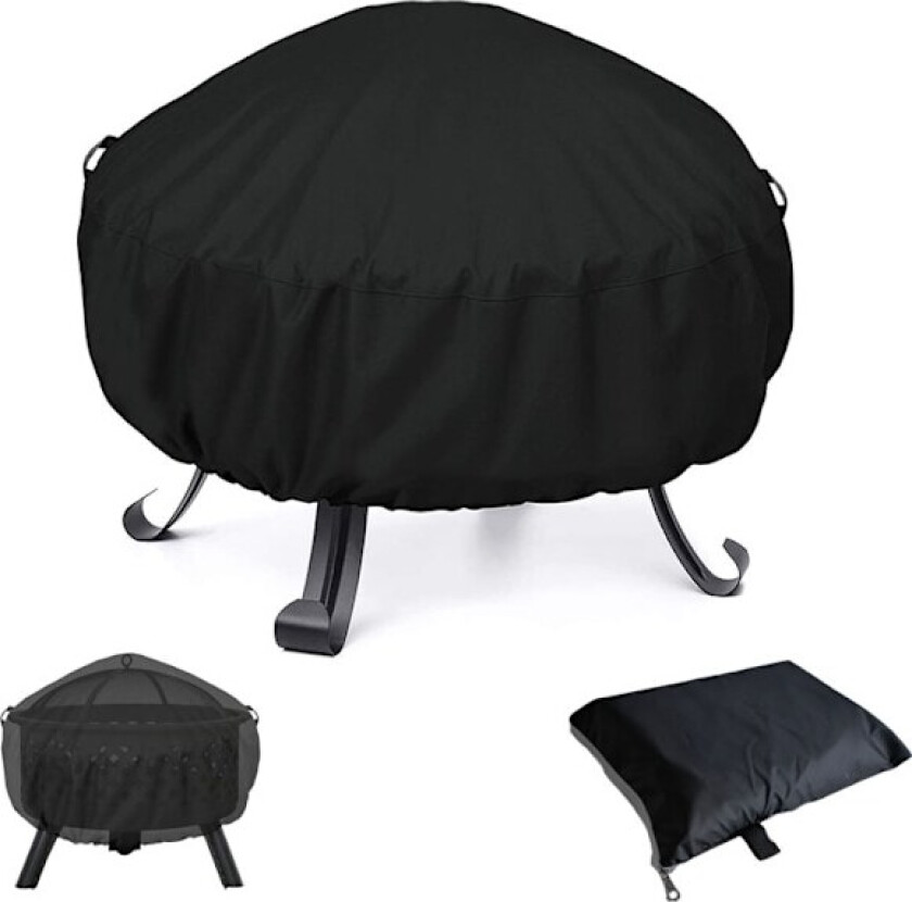 85x40cm Vanntett Rund BBQ Bålpanne Deksel, Vindtett, Rivfast