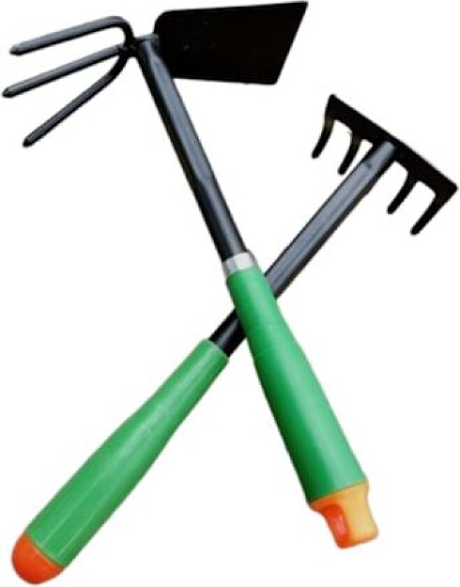 Håndtransplanter for hagen - Minispades for solid hagearbeid 31 x 8,5 & hakke 28,5 x 8,5 x 6 cm - Blomsterrake med ergonomisk håndtak