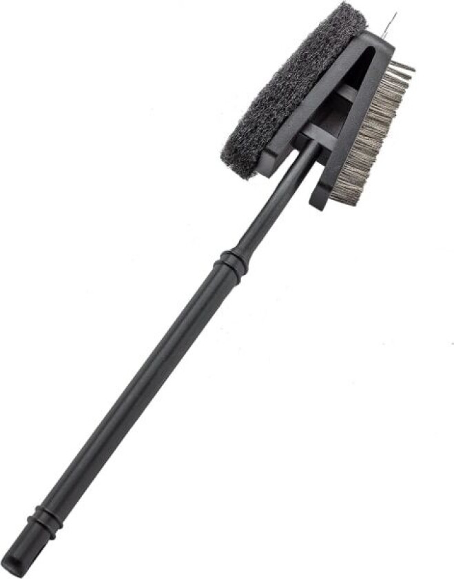 3 i 1 rustfritt stål grillverktøysett med tang, slikkepott og gaffel - Tilbehør til utendørs grill (grillbørste tillegg) 14,3 tommer