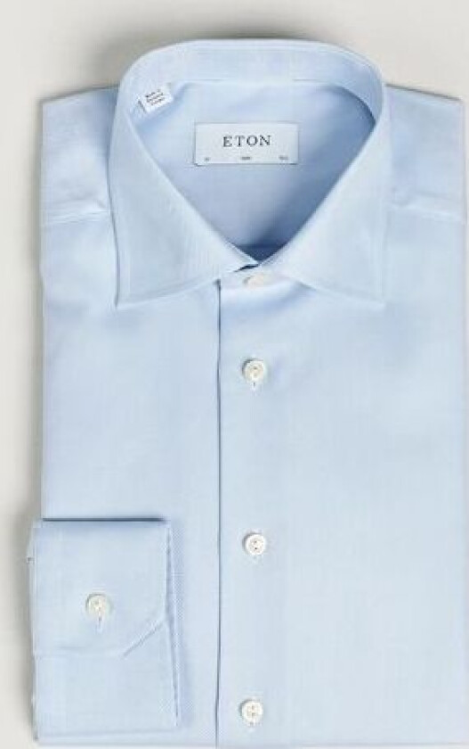 Slim Fit Textured Twill Shirt Blue