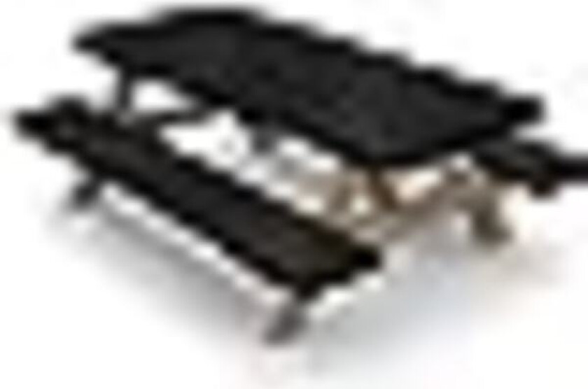 3-delt sett piknikbord og benk tilpasset dukdeksel svart