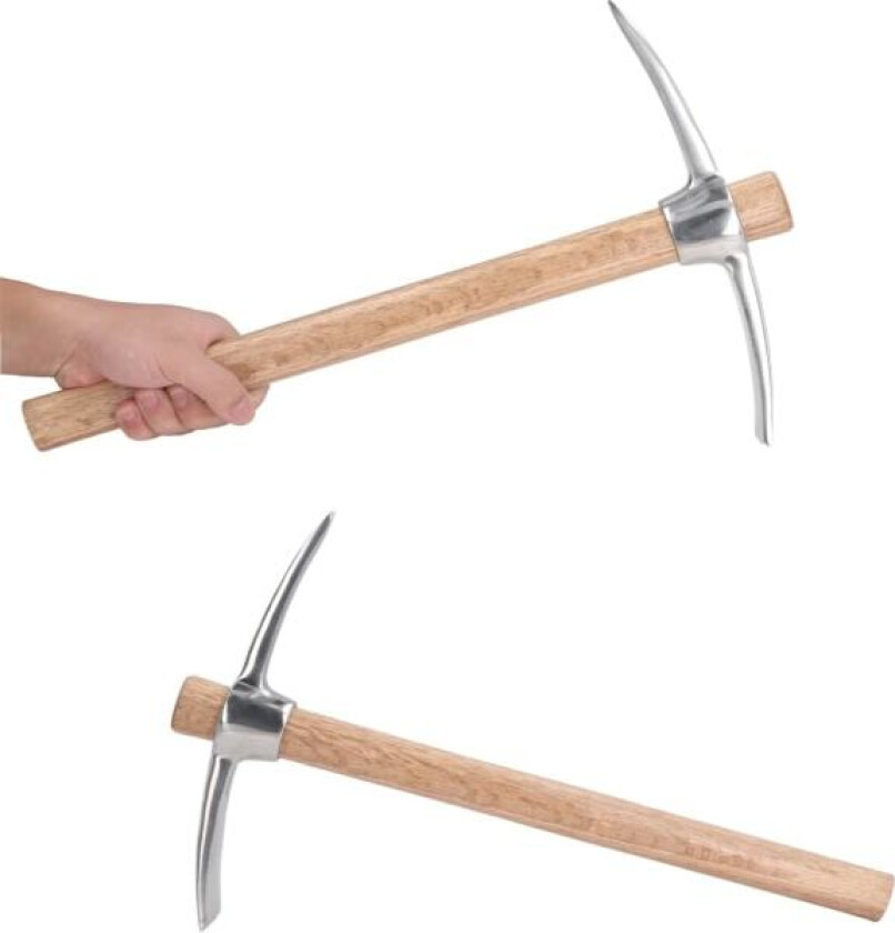 Hagehakk, 385 mm rustfritt stål hakke med trehåndtak for D