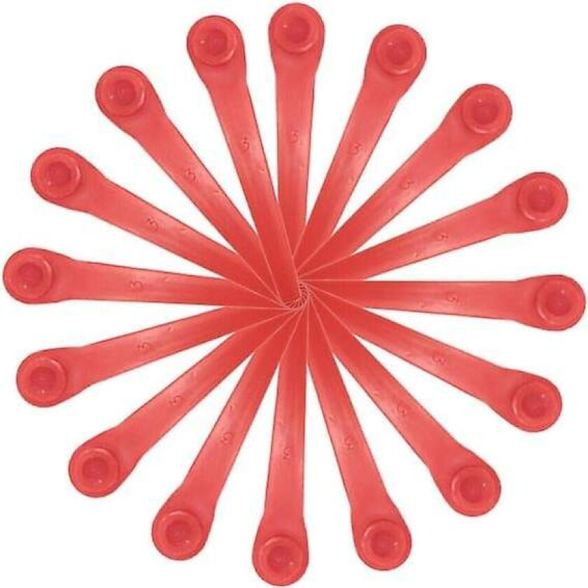 100-pakning plastblader kompatible med Gardena gresstrimmer, erstatningsblader for Gardena gresstrimmer og