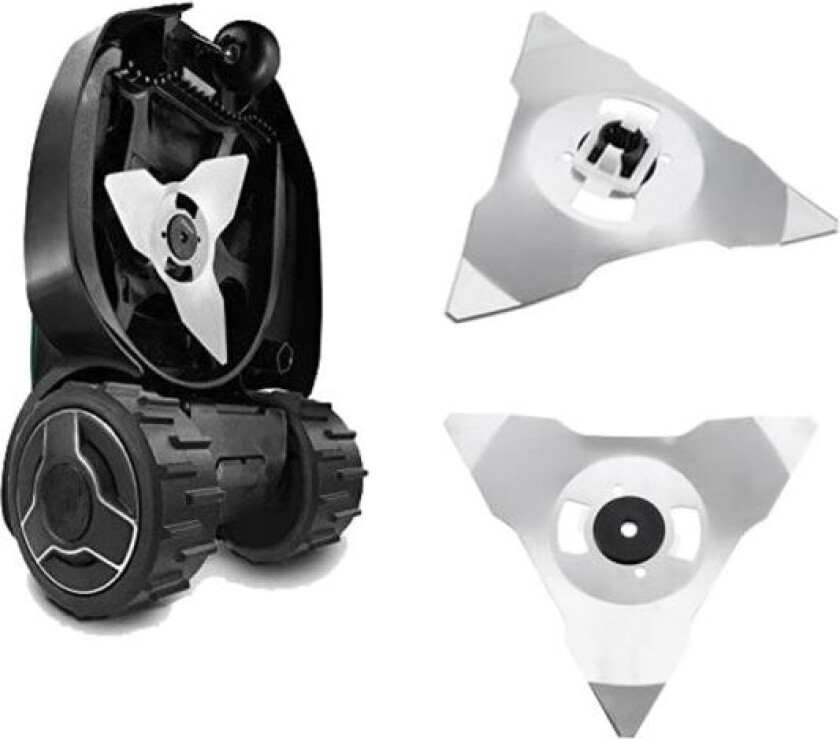 Pakke med 2 erstatningsblad for Robomow robotgressklipper RS TS MS RC TC MC modeller i rustfritt stål