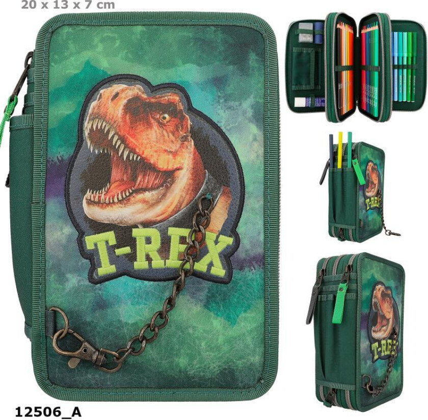 - Triple Pencil Case - T-REX - Green -( 0412506 )