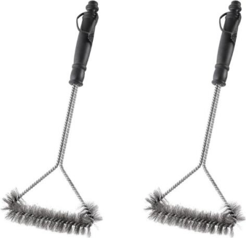 2 Grillbørster i rustfritt stål, Grillbørste for rengjøring av grill i rustfritt stål