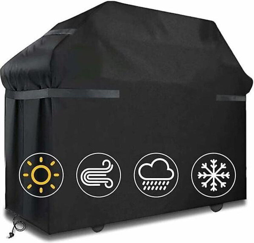 Grilltrekk Vanntett trekk Vindtett, rivebestandig trekk med stropper og oppbevaringspose (145x61x117cm)