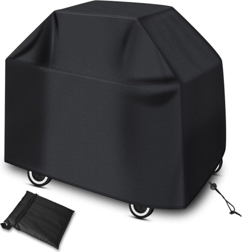 Grilltrekk, utendørs grillbeskyttende presenning, vanntett plancha-trekk, UV-beskyttelse, vindtett, støvtett (147x61x117cm svart)