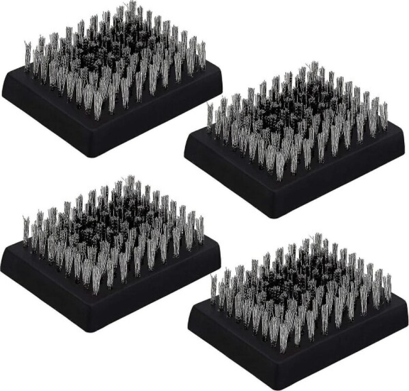 4 stk grillbørste reservehoder, trådfri grillbørste rengjøringsbørste utskiftbare hoder passer til de fleste grillbørster, beste Bbq Db