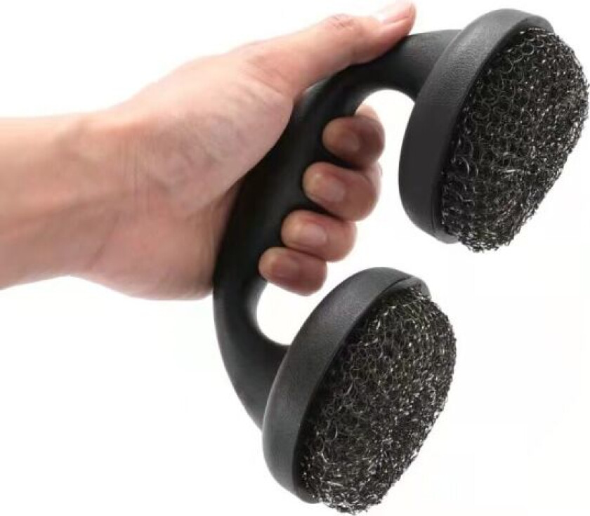 Grillbørste med kort håndtak og nett, svart