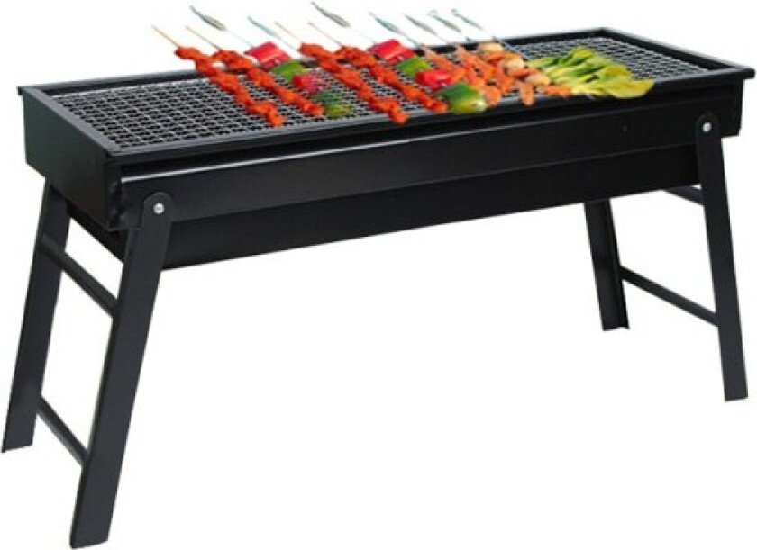 Bærbar utendørs kullgrill med uttrekkbar grill (1 stk)