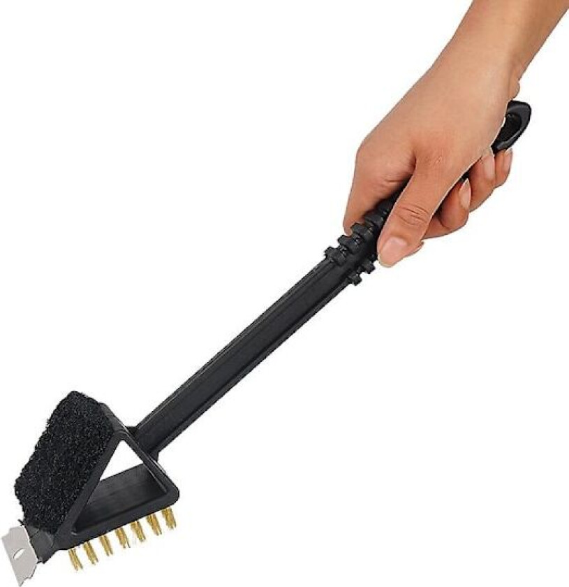 Grillbørster for grillrengjøring, grillbørste grillrengjøringsbørste 3 i 1 grillbørster med innebygd stålskrape for enklere og effektiv rengjøring