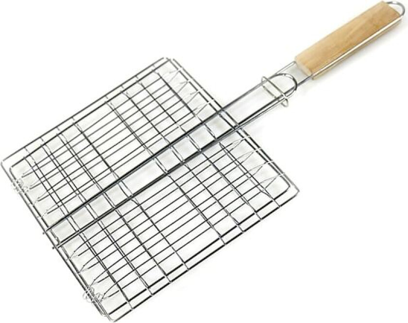 1 stk Grillkurv Grillrist Trådnett Foldbar Kurv Stek Utendørs Tregrep Hage Grill Matlagingsverktøy