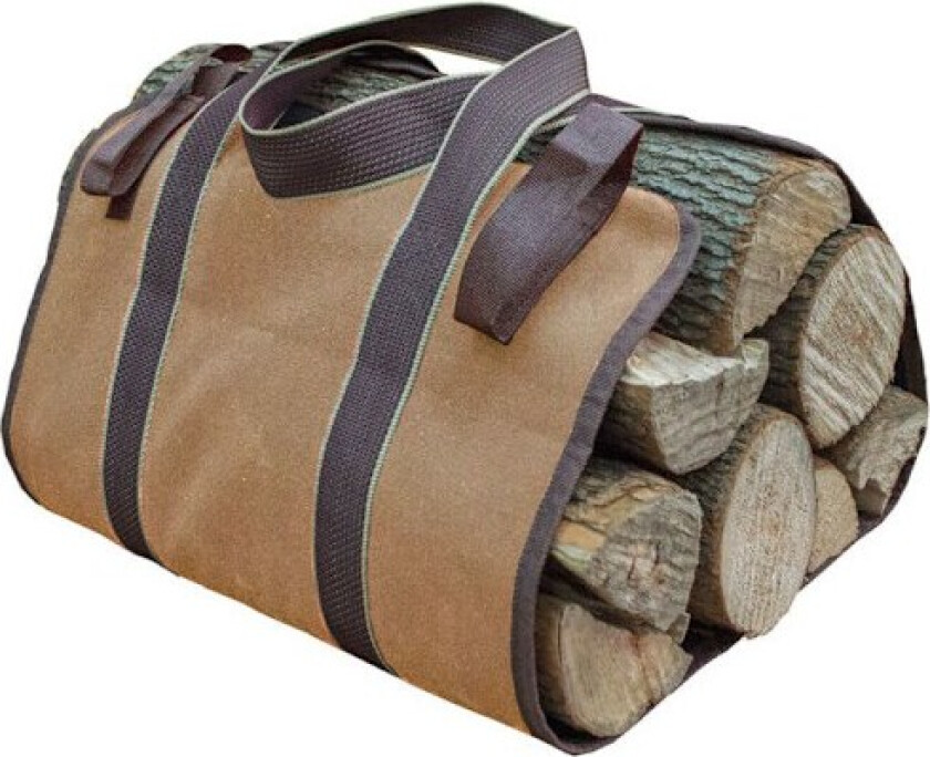 Vedkurv og vedpose, vedholder i lerret, ekstra stor vedholder for innendørs, vedkurver for camping