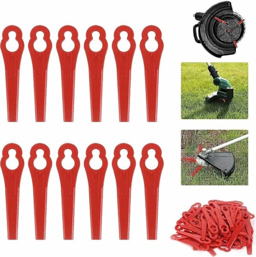 Pakke med 100 erstatningsplastblad for LIDL Florabest Kantklipper - Lengde 8,3 cm