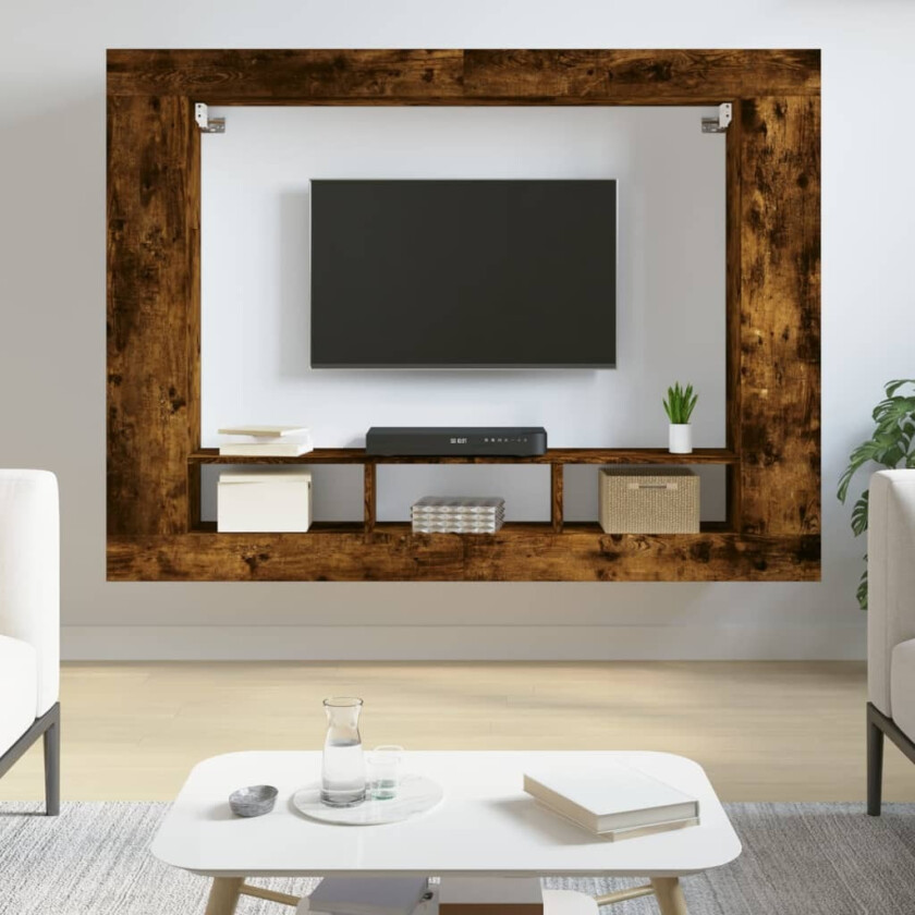 TV-benk røkt eik 152x22x113 cm konstruert tre