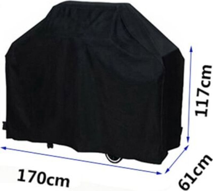 170*61*117CM 480g-BBQ-trekk presenning BBQ-grilltrekk Anti-UV/Anti-vann/Anti-fuktighet Vanntett utendørs BBQ-grill Svart for