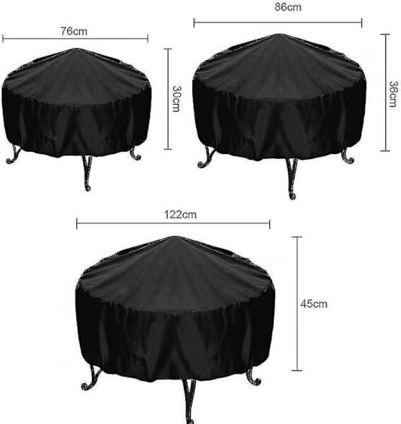 BBQ-trekk, Rund Grilltrekk Vanntett Heavy Duty Kettle BBQ-trekk, Rund BBQ-grilltrekk Utendørs Hagegrillbeskyttelse UV & Vannbestandig L 122*45cm