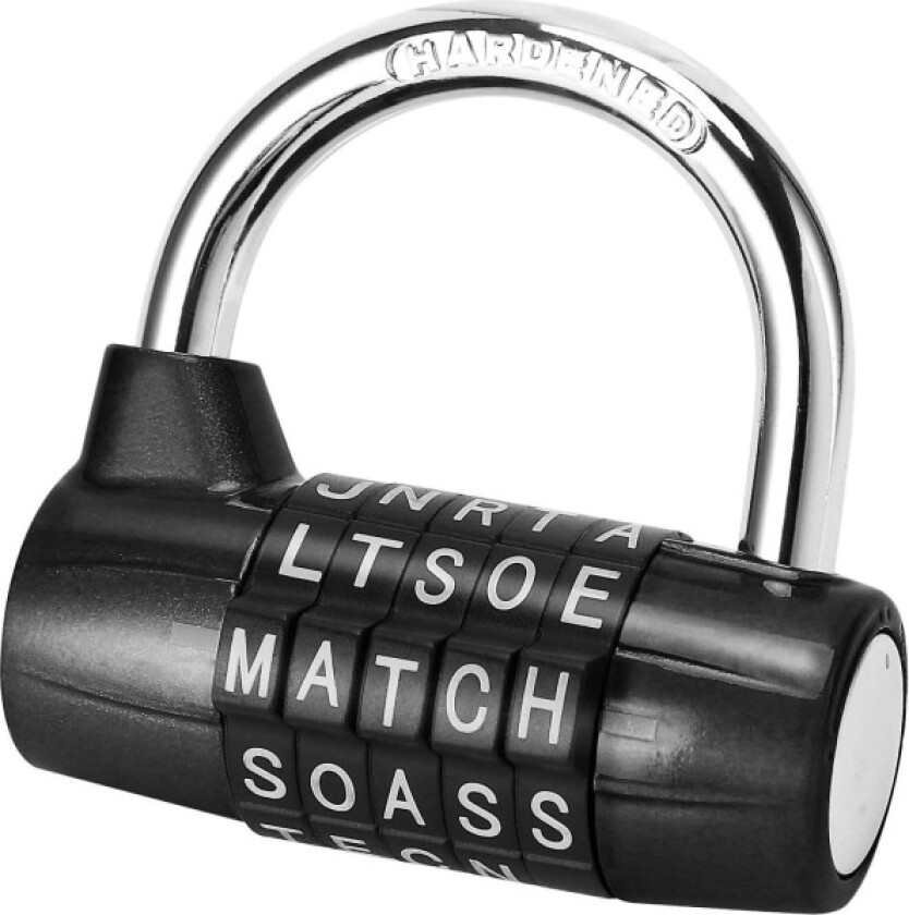 1 Stykke Heavy Duty Sport Locker Hengelås 5 Bokstav Kombinasjonslås Svart