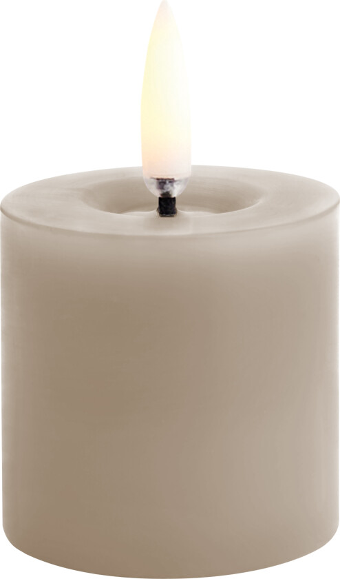 - LED pillar melted candle - Sandstone, Smooth - 5x4,5 cm (UL-PI-SAM0505)
