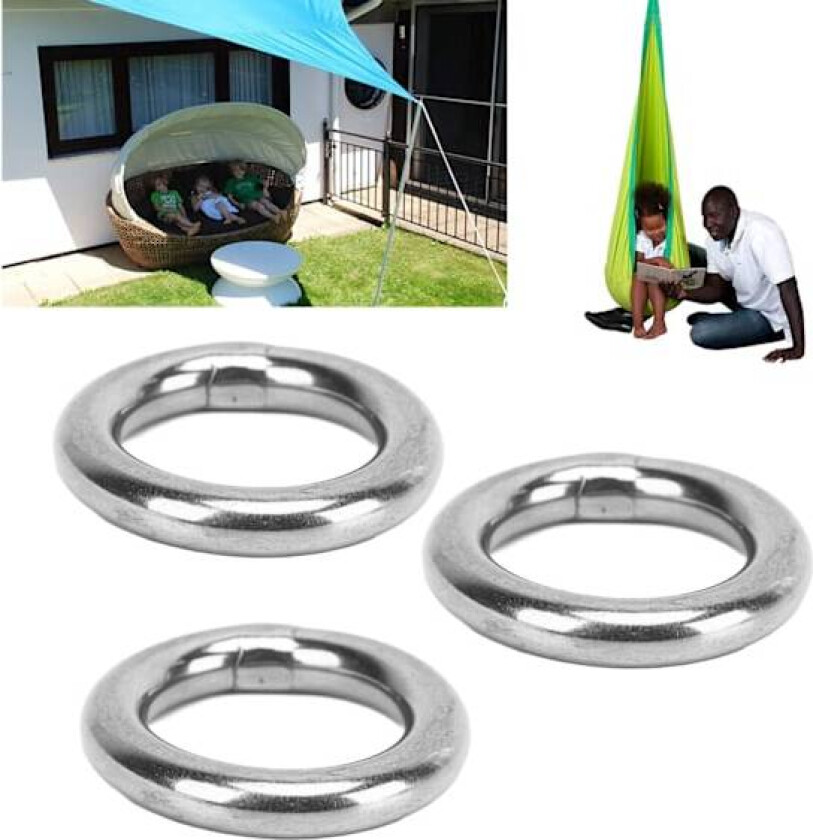 7 stk metall O-ring vanntett rustfritt 304 rustfritt stål sterk belastningsbærende sømløs sveiset rund O-ring 8x35mm