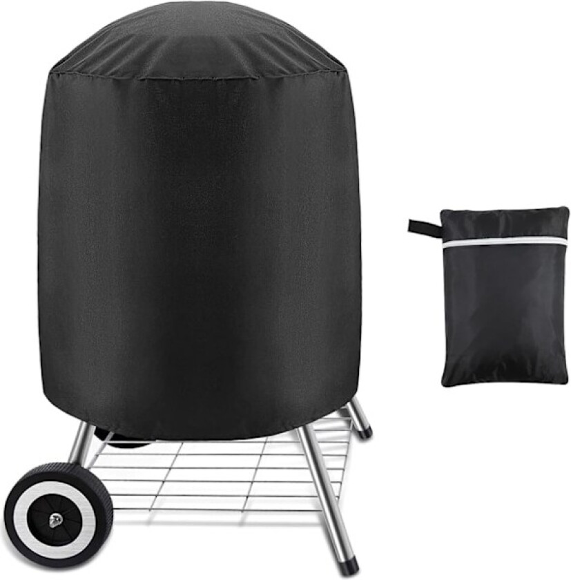 Grilltrekk i kull, vanntett trekk for utendørs grill, rundt grilltrekk 61*72cm, svart (61 x 72cm)