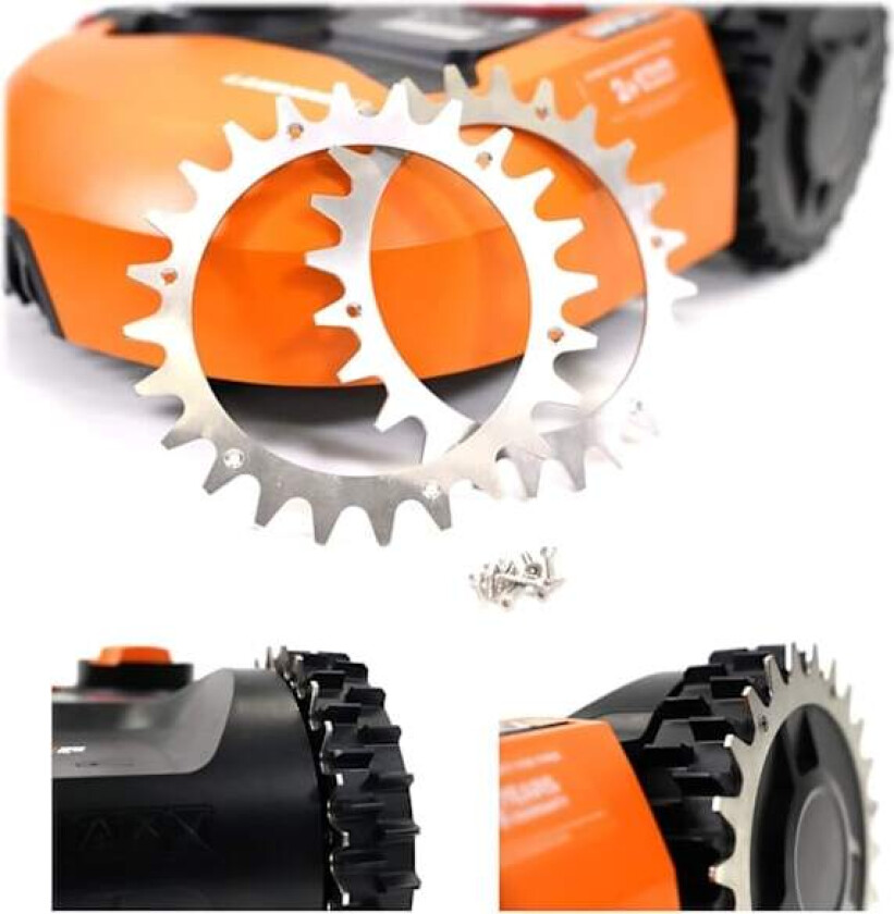 Worx Landroid Robotgressklipper Hjul med piggdekk Antisklihjul-L Type 225mm, 2 stk