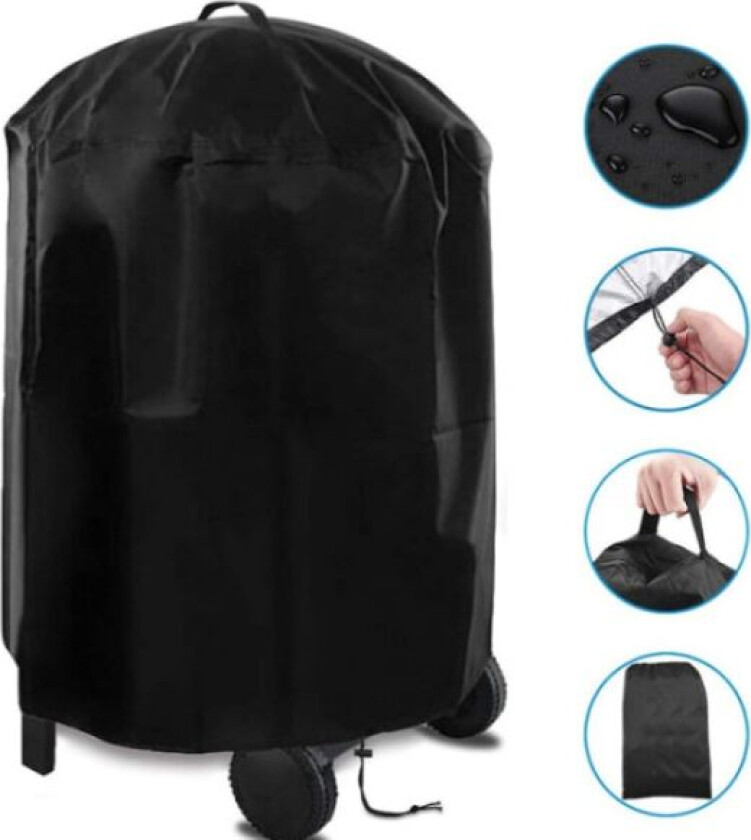 (71x68cm) Svart Vanntett Utendørs Rund Grilltrekk, 420D