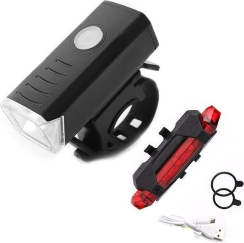 USB-oppladbar sykkellykt, frontlykt for sykkel, 4 lysmoduser