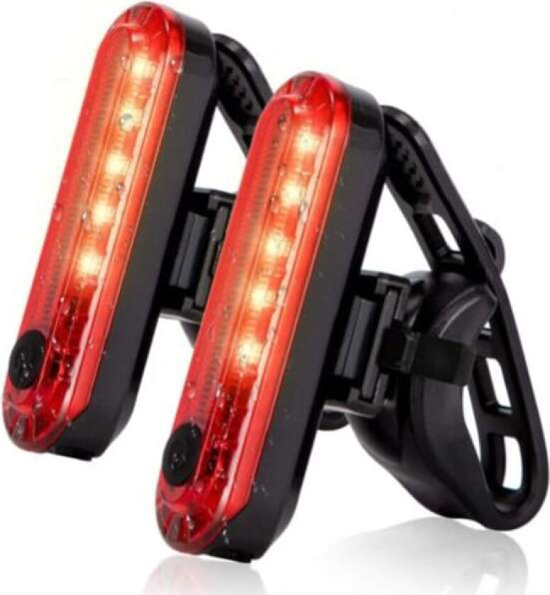 Sykkellys, USB-oppladbar LED-sykkellykt, 2-pakning, lys sykkelbaklys (rød)