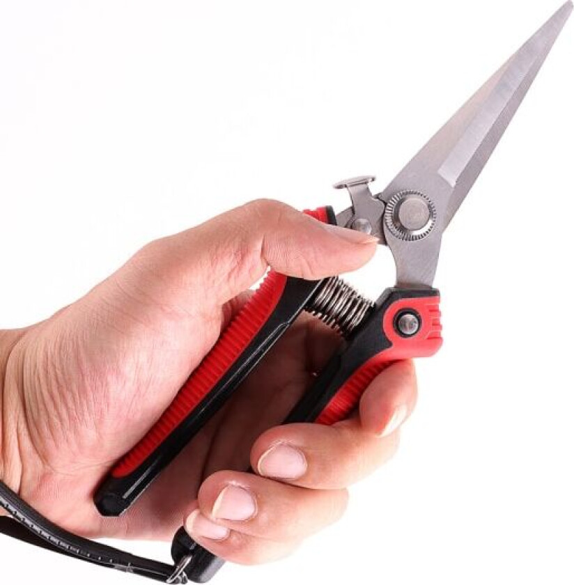 Hekksaks i rustfritt stål - svart rød