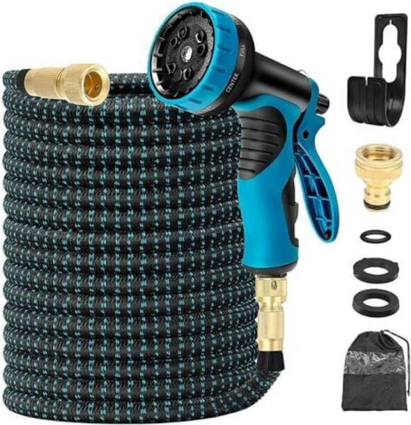 15m Retractable Garden Hose 3 Layers Natural Latex, Fleksibel